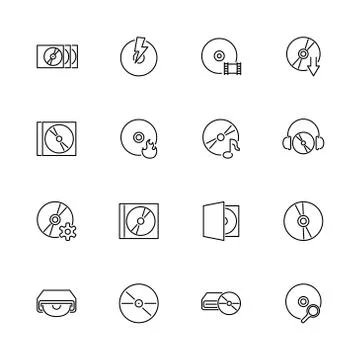 Compact Disk - Flat Vector Icons Stock Illustration