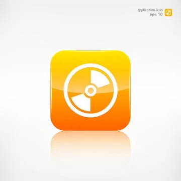 Compact disk icon. Application button. Stock Illustration