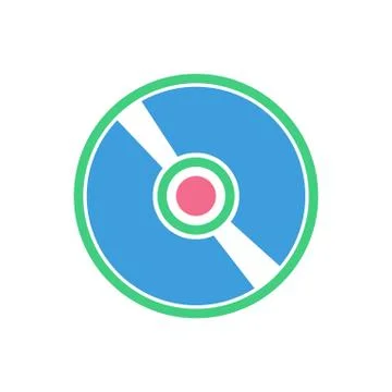 Compact Disk icon, modern flat design color sign vector Stock Illustration