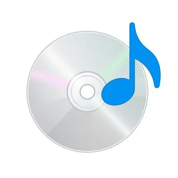 Compact disk icon with music note for disk drive in personal computer Illustrazione stock