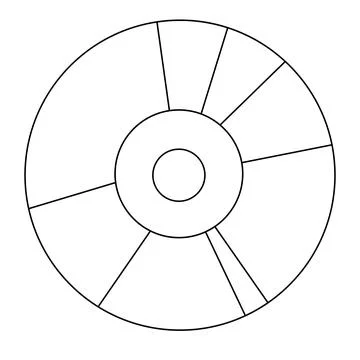 Compact disk or cd with colorful highlights, doodle style flat vector outline イラスト素材