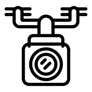 Compact drone cam tool icon outline vector. Modern tiny camcorder Stock Illustration