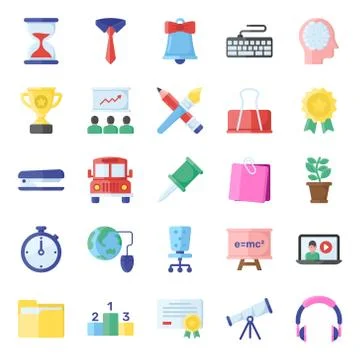 Compact of Education and Science Flat Vectors Stock Illustration