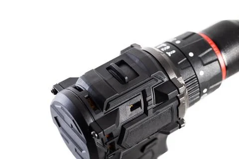 Compact electric drill with adjustable torque settings for home improvement Stock Photos