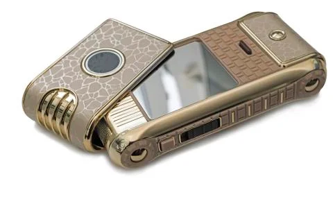 Compact electric shaver in the form of a mobile phone. Stock Photos