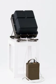 Compact Electronic Warfare System on Stand with Power Supply Stock Photos