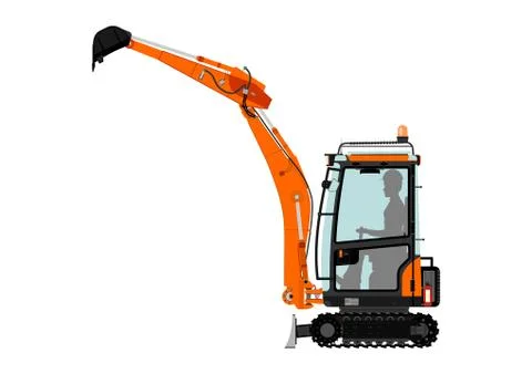 Compact excavator Illustrazione stock