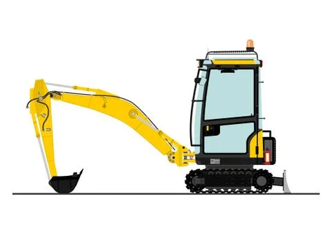 Compact excavator Stock Illustration
