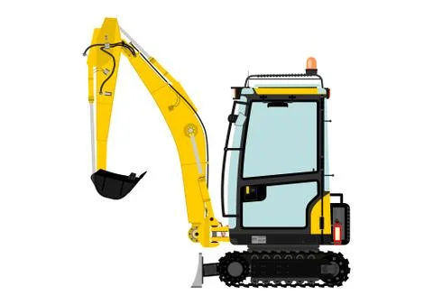 Compact excavator Stock Illustration
