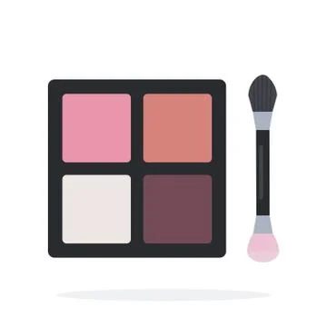 Compact Eyeshadow vector flat material design isolated object on white Illustrazione stock
