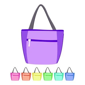 Compact fabric grocery bag vector cartoon graphic Stock Illustration