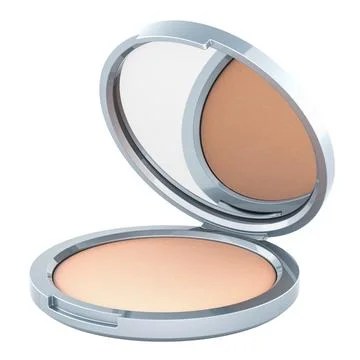 Compact face powder with mirror. 3D rendering Stock Illustration