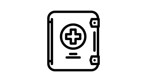 Compact first aid kit ultralight hiking line icon animation Stock Footage 326749972