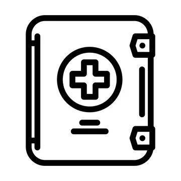 Compact first aid kit ultralight hiking line icon vector illustration Illustrazione stock