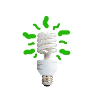 Compact fluorescent light bulb, isolated on white Stock Photos