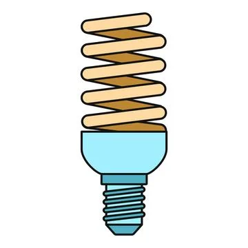 Compact fluorescent light bulb representing idea and energy Stock Illustration