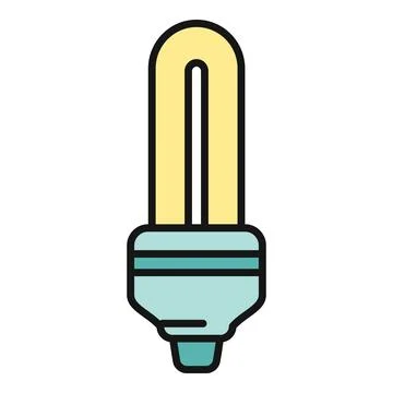 Compact fluorescent light bulb vector icon illustration Stock Illustration