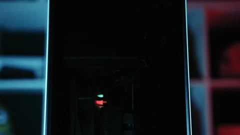 Compact Gaming Computer in Dark Environment Stock Footage 243903926