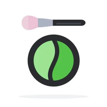 Compact Green eye shadow vector flat material design isolated object on white Stock Illustration