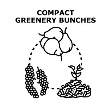 Compact greenery bunches concept with natural elements Stock Illustration