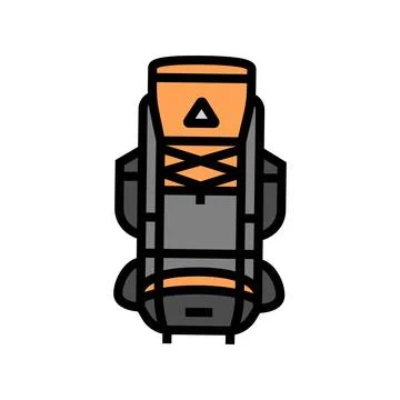 Compact hiking backpack color icon vector illustration Illustrazione stock