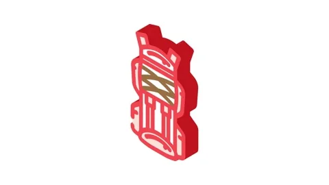 Compact hiking backpack isometric icon animation Stock Footage 327277960