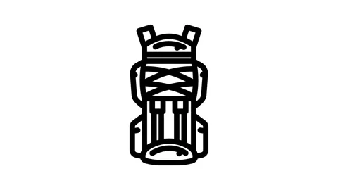 Compact hiking backpack line icon animation Stock Footage 326749613