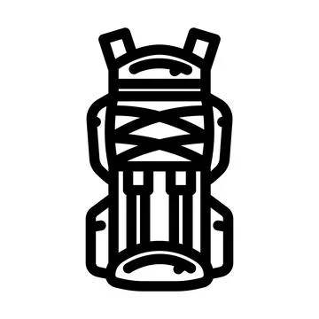 Compact hiking backpack line icon vector illustration Illustrazione stock