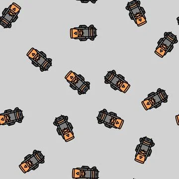Compact hiking backpack vector seamless pattern Illustrazione stock