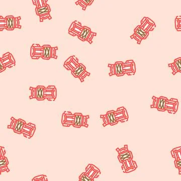 Compact hiking backpack vector seamless pattern Stock Illustration