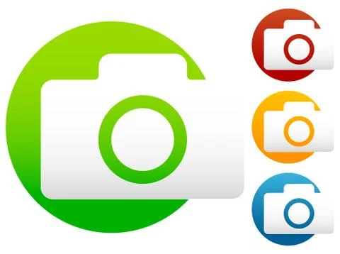 Compact - hobby photo camera icon in green, red, yellow, blue colors Stock Illustration
