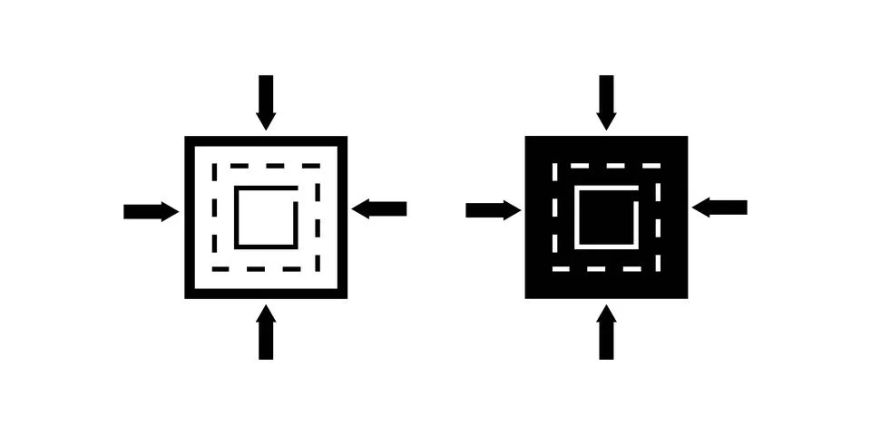 Compact icon. Maximize symbol button. Small size icon. Bigger sign in vector Stock Illustration