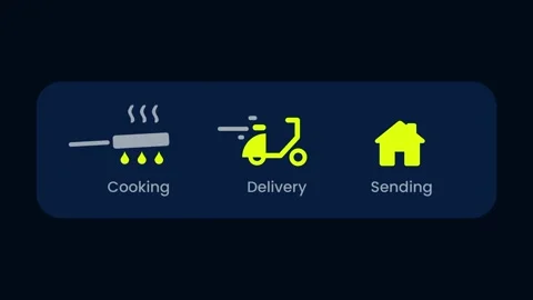 Compact Icon Strip with Cooking Delivery and Sending Buttons Stock Footage 334471334