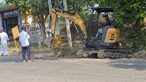 Compact JCB at Construction Site Stock Footage 313571528
