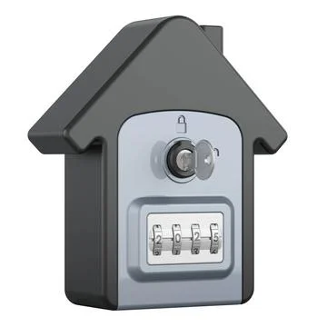 Compact key holder, security lock box with 4 digit code, for storage and t... 스톡 사진