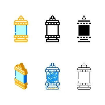 Compact lamp color icon vector multistyle イラスト素材