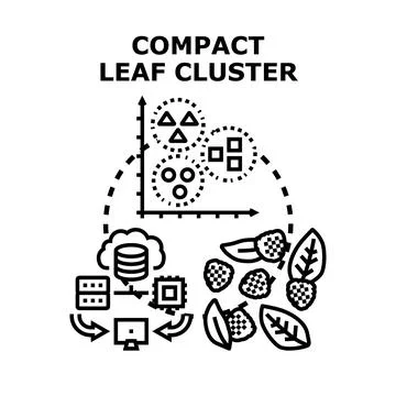 Compact leaf cluster data analysis vector concept Stock Illustration