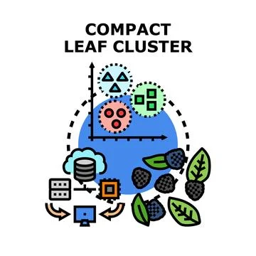 Compact leaf cluster data analysis vector concept Stockillustratie