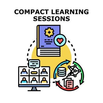 Compact learning sessions knowledge sharing process Stock Illustration