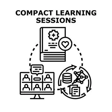 Compact learning sessions knowledge sharing process Stock Illustration