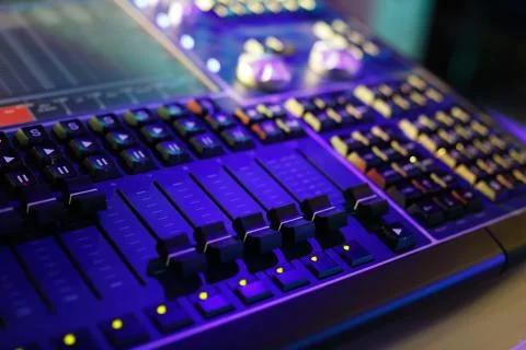 Compact lighting control console Stock Photos