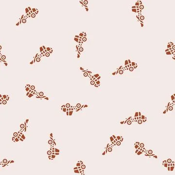 Compact loader construction vehicle glyph seamless pattern 스톡 일러스트