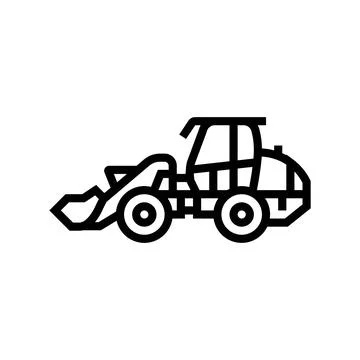 Compact loader construction vehicle line icon vector illustration Stock Illustration