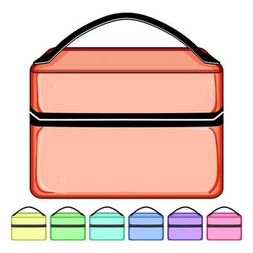 Compact makeup bag cartoon vector graphic イラスト素材