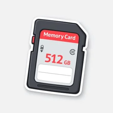 Compact memory card. Flash drive. Illustrazione stock