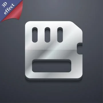 Compact memory card  icon symbol. 3D style. Trendy, modern design with space  Illustrazione stock