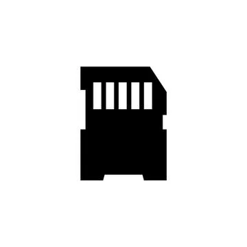 Compact Memory Card, Micro SD Flat Vector Icon Stock Illustration