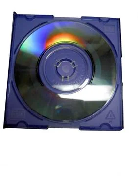 Compact mini disc in blue clear case Stock Photos