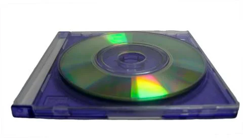 Compact mini disc in blue clear case Stock Photos