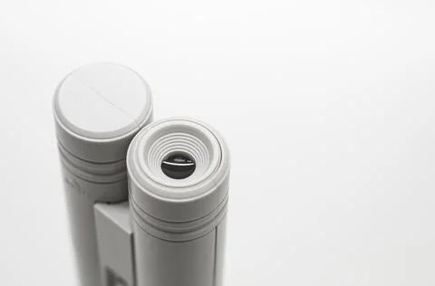 Compact mini microscope for printing and design. Magnifying device. Selective Stock Photos